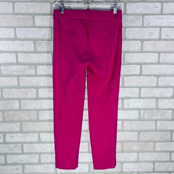 J. Crew NWT Cameron Slim Cropped Festive Pink Tailored Trousers Size 2 - Picture 4 of 8